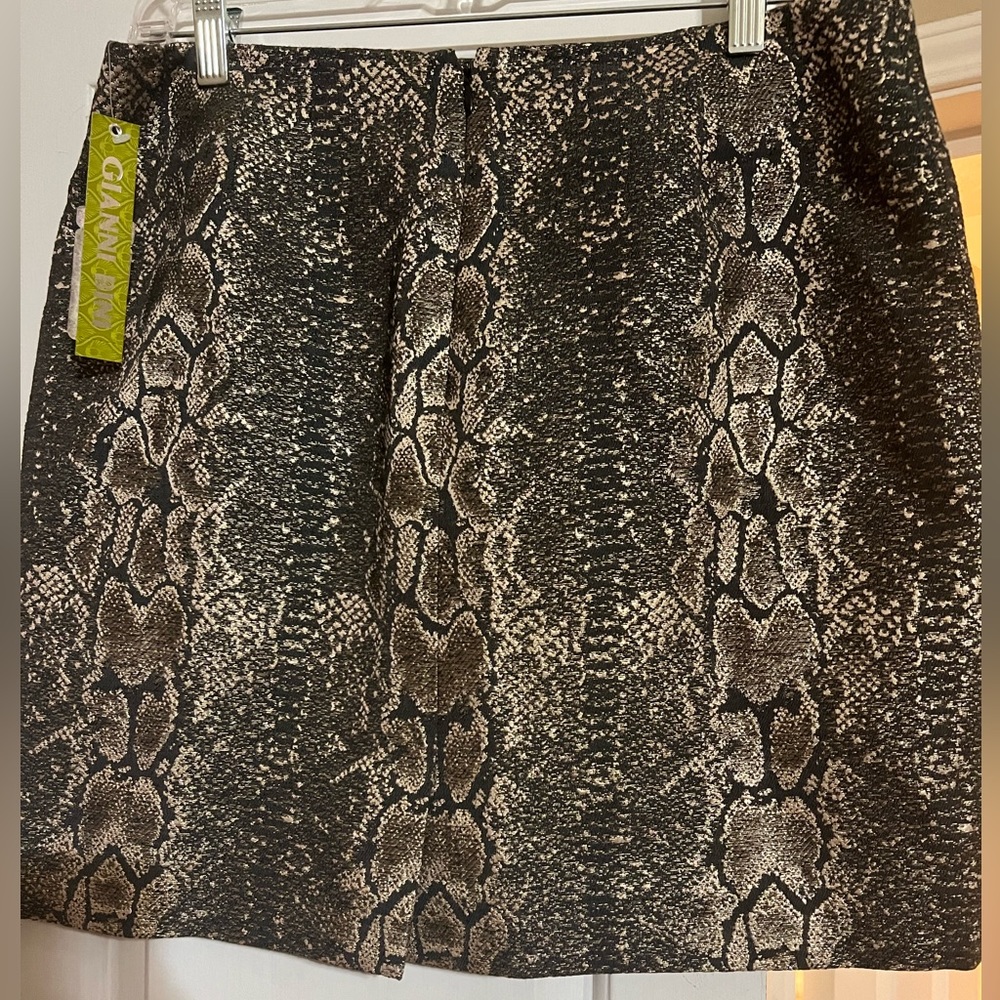 GIANNI BINI Skirt Size 10 CUTE CUTE CUTE! Bronze Animal Print NWT 18 Inch long